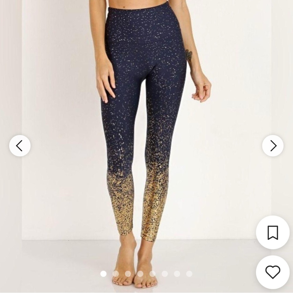 Navy and Gold Speckled Leggings